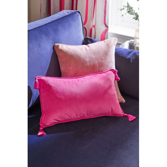 Bright Pink Rectangle Matte Velvet Cushion