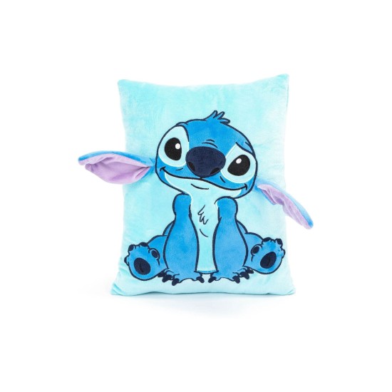 Jay Franco Blue Lilo & Stitch Plush Snuggle Pillow - Super Soft 3D Bed Cushion