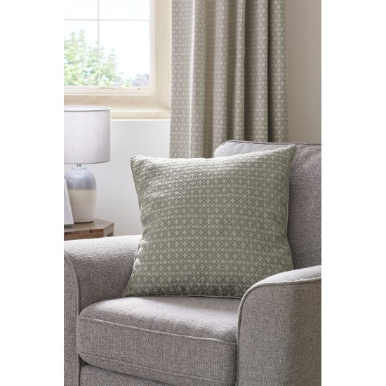 Grey Mini Geometric Embroidered Cushion