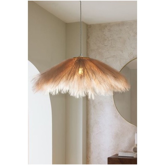 Natural Faux Pampas Grass Easy Fit Pendant Lamp Shade