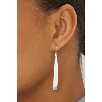 Silver Tone Recycled Metal Pull Through Earrings