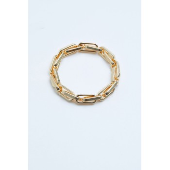 Jon Richard Gold Tone Recycled Polished Chain Stretch Bracelet