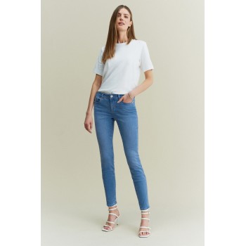 Mid Blue Low Rise Skinny Jeans