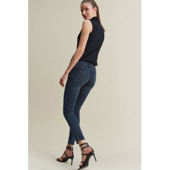 Inky Blue Low Rise Push-Up Skinny Jeans